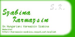 szabina karmazsin business card